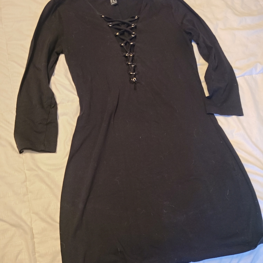 Lace up body con dress